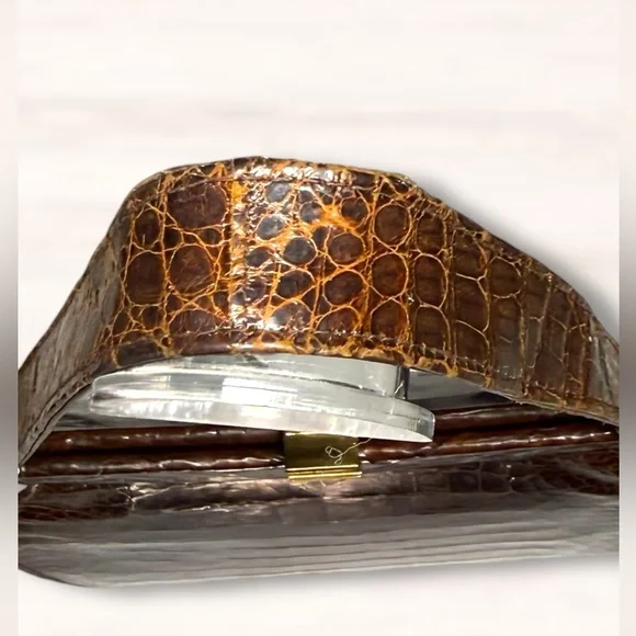 Vintage 1940’s-50’s - Genuine Crocodile Leather Women's Bag & Coin Purse - Picture 9 of 15